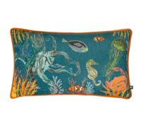 Wylder Tropics Abyss Sea Creatures Coussin rembourré en Chenille avec Plumes