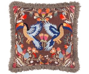 Wylder Tropics Coussin rempli de Polyester brodé Toucan Miroir - Multicolore - 45x45 cm