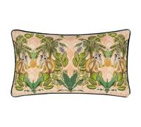 Wylder Tropics Valera Korba Coussin passepoilé en Polyester Motif Singe Tropical