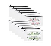 Wyleaves Lot de 10 sacs fourre-tout vierges en toile par sublimation pour décoration et loisirs créatifs Blanc 12 pièces/20 pièces