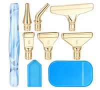 Wyleaves Lot de 9 pinceaux en métal pour peinture diamant - Pointes multiples - Accessoires de peinture diamant 5D - Têtes de stylo de rechange pour peinture artisanale, 9 pièces/14 pièces