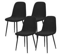 WYLEBER Extensibles Housse de Chaise de Salle à Manger Coquille Lot de 2/4/6,Housses de Chaises Coquille sans Accoudoirs Style Moderne du Milieu du Siècle,Amovibles et Lavables en Machine(Black,4Pcs)