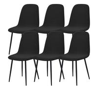 WYLEBER Extensibles Housse de Chaise de Salle à Manger Coquille Lot de 2/4/6,Housses de Chaises Coquille sans Accoudoirs Style Moderne du Milieu du Siècle,Amovibles et Lavables en Machine(Black,6Pcs)