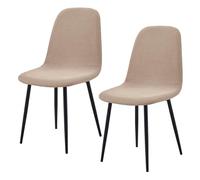 WYLEBER Extensibles Housse de Chaise de Salle à Manger Coquille Lot de 2/4/6,Housses de Chaises Coquille sans Accoudoirs Style Moderne du Milieu du Siècle,Amovibles et Lavables en Machine(Khaki,2Pcs)