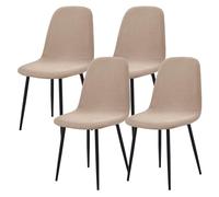WYLEBER Extensibles Housse de Chaise de Salle à Manger Coquille Lot de 2/4/6,Housses de Chaises Coquille sans Accoudoirs Style Moderne du Milieu du Siècle,Amovibles et Lavables en Machine(Khaki,4Pcs)