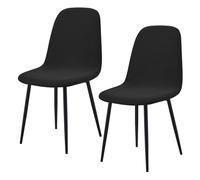 WYLEBER Extensibles Housse de Chaise de Salle à Manger Coquille Lot de 2/4/6,Housses de Chaises Coquille sans Accoudoirs Style Moderne du Milieu du Siècle,Amovibles et Lavables en Machine(Black,2Pcs)