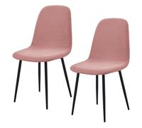 WYLEBER Extensibles Housse de Chaise de Salle à Manger Coquille Lot de 2/4/6,Housses de Chaises Coquille sans Accoudoirs Style Moderne du Milieu du Siècle,Amovibles et Lavables en Machine(Pink,2Pcs)