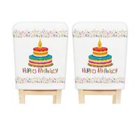 WYLEBER Housse de Dossier de Chaise d'anniversaire,Housse de Dossier de Chaise de Salle à Manger Lot de 1/2/4/6,pour Enfants étudiants Salle de Classe école Maison Décoration de Fête(G,2 Set)
