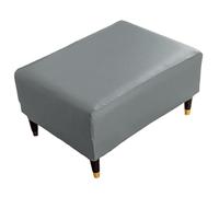 WYLEBER Housse Ottomane Cuir PU imperméable,Universelle Extensible Housses Pouf,pour Maison Salon Chambre à Coucher Protection des Meubles(Gray,S)