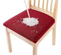WYLEBER Imperméables Housses de Siège Chaise de Salle à Manger Lot de 2/4/6,Extensibles Fit Housses de Coussins de Siège de Chaise de Salle à Manger,Quatre Saisons(Wine Red,2 Set)