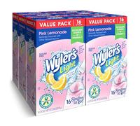 Wyler's Light Singles To Go Powder Packets, Water Drink Mix, Pink Lemonade, 16 Count, 6 Boxes (96 Single Servings)
