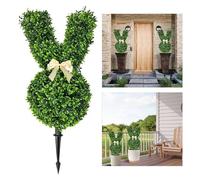 WYLFYJP Lapin Topiaire Vert Artificiel en Forme De Lapin Topiaire Arbre Pot Faux Lapin De Pâques Plante Décorations Extérieures De Pâques Lapin Artificiel Lapin Pâques Buis Topiaires Plante