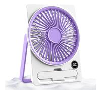 WYLFYJP Petit ventilateur de bureau, outil refroidissement, Rechargeable par USB, avec écran LCD, Type carte et conception silencieuse for étudiants