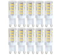 WYLIELAMSH 10Pcs G9 LED 3W5W6W7W9W12W 124LEDs Ceramics corn wick with no flicker frequency bulb insertion 220v(5W/Cool White)