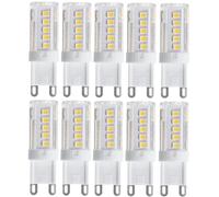 WYLIELAMSH 10Pcs G9 LED 3W5W6W7W9W12W 124LEDs Ceramics corn wick with no flicker frequency bulb insertion 220v(3W/Warm White)