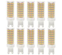 WYLIELAMSH 10Pcs G9 LED 3W5W6W7W9W12W 124LEDs Ceramics corn wick with no flicker frequency bulb insertion 220v(9W/Natural White)
