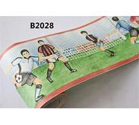 WYLNEP Bordure de Papier Peint Football - Décoration Murale Amovible - Frise Murale Autocollant Imperméable en PVC - Plinthe 10X1000CM