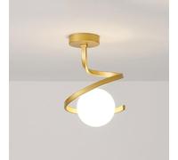 Wylolik Plafonnier créatif en forme de boule de verre blanc, moderne et simple, pour entrée, vestiaire, luminaire décoratif à proximité du plafond, pour couloir, entrée, chambre à coucher, balcon