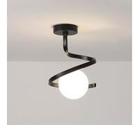 Wylolik Plafonnier créatif en forme de boule de verre blanc, moderne et simple, pour entrée, vestiaire, luminaire décoratif à proximité du plafond, pour couloir, entrée, chambre à coucher, balcon