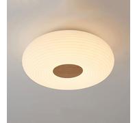 Wylolik Plafonnier de style japonais moderne nordique original grain de bois chambre plafonnier PE lampe crème vent acrylique plat rond luminaire jardin chaud salle d'étude à proximité des plafonniers