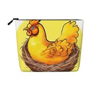 WYLXIN Bird's Nest Golden Chicken Faux Chanvre Sac de Maquillage Respectueux de l'environnement et durable Design simple Facile à ranger vos essentiels de beauté Noir Taille unique