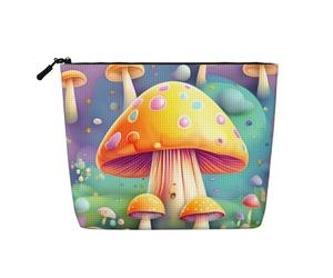 WYLXIN Fantasy Dream Trousse de maquillage en chanvre Faux champignon Respectueux de l'environnement et durable, design simple, facile à ranger vos essentiels de beauté, noir, taille unique