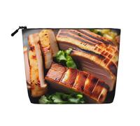 WYLXIN Golden Roast Faux sac de maquillage en chanvre respectueux de l'environnement et durable, design simple, facile à ranger vos essentiels de beauté, noir, taille unique