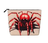 WYLXIN Jolie petite araignée rouge faux sac de maquillage en chanvre respectueux de l'environnement et durable, design simple, facile à ranger vos essentiels de beauté, noir, taille unique