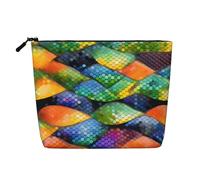WYLXIN Rainbow Fish Scale Faux Chanvre Sac de Maquillage Respectueux de l'environnement et durable Design simple Facile à ranger vos essentiels de beauté Noir Taille unique