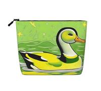 WYLXIN Sac de maquillage en chanvre artificiel vert canard respectueux de l'environnement et durable, design simple, facile à ranger vos essentiels de beauté.