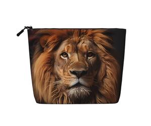 WYLXIN The Lion'S Gaze Trousse de maquillage en chanvre synthétique respectueux de l'environnement et durable, design simple, facile à ranger vos essentiels de beauté, noir, taille unique