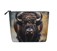 WYLXIN Trousse de maquillage en chanvre artificiel de bison d'Amérique du Nord. Respectueux de l'environnement et durable, design simple, facile à ranger vos essentiels de beauté, noir, taille unique
