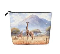 WYLXIN Trousse de maquillage en chanvre artificiel de savane africaine - Respectueux de l'environnement et durable - Design simple - Facile à ranger vos essentiels de beauté.