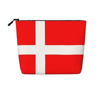 WYLXIN Trousse de maquillage en chanvre avec drapeau danois du Danemark. Respectueux de l'environnement et durable, design simple, facile à ranger vos essentiels de beauté.