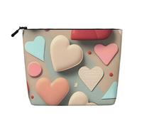 WYLXIN Trousse de maquillage en chanvre avec motif d'amour. Respectueux de l'environnement et durable, design simple, facile à ranger vos essentiels de beauté, noir, taille unique