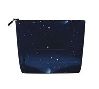 WYLXIN Trousse de maquillage en chanvre bleu foncé. Respectueux de l'environnement et durable, design simple, facile à ranger vos essentiels de beauté.