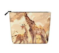 WYLXIN Trousse de maquillage en chanvre synthétique pour mère et enfant Motif girafe Respectueux de l'environnement et durable Design simple Facile à ranger vos essentiels de beauté Noir Taille unique