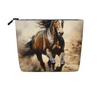 WYLXIN Western Horse Faux sac de maquillage en chanvre respectueux de l'environnement et durable, design simple, facile à ranger vos essentiels de beauté, noir, taille unique