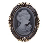 WYLZLKX 1 broche camée vintage victorienne en bronze noir, approx.4x3cm, Émail, camée, bronze