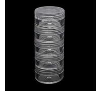 WYLZLKX Bocaux de rangement ronds en plastique transparent à 5 emplacements - Boîte de rangement pour accessoires d'art, bijoux, perles, couture, pilules