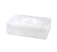 WYLZLKX Boîte de rangement empilable double couche en plastique transparent avec poignée pour papeterie, scrapbooking, loisirs créatifs, blanc transparent
