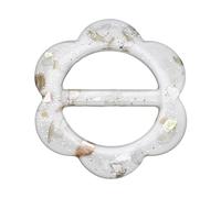 WYLZLKX Boucle de ceinture en résine adaptée à la plupart des tailles de ceinture, boucle d'écharpe en soie avec boucle d'angle fleur, clips de T-shirt. 4 coquillages style fleur blanche