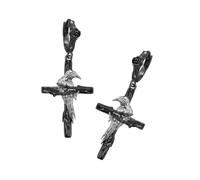 WYLZLKX Boucles d'oreilles gothiques en forme de croix corbeau punk - Bijoux foncés - Design unique - En alliage - Bijou d'oreille sophistiqué pour femme, Approx. 6cm/2.36inches, Métal, Alliage.