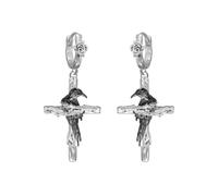 WYLZLKX Boucles d'oreilles gothiques en forme de croix corbeau punk - Bijoux foncés - Design unique - En alliage - Bijou d'oreille sophistiqué pour femme, Approx. 6cm/2.36inches, Métal, Alliage.
