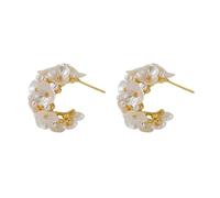 WYLZLKX Boucles d'oreilles sophistiquées en forme de fleur - Pendentif unique en alliage texturé - Pour les amateurs de mode