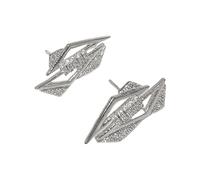 WYLZLKX Boucles d'oreilles uniques en forme de voiliers irréguliers en cuivre fabriquées à la main avec zircon léger pour femme, Approx.2.2cmx1cm/0.86x0.39inch, Cuivre, Cuivre
