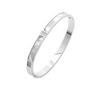 WYLZLKX Bracelet en alliage avec 3 diamants brillants et coquillage blanc, accessoire de mode pour bijoux élégants au quotidien, Diameter 6cm/2.36inch, Métal, Alliage.