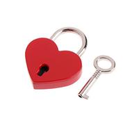 WYLZLKX Cadenas vintage en forme de cœur pour serrure à clé en métal pour sac, valise, journal intime, ok ry-red