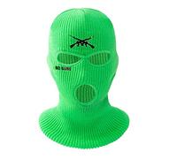 WYLZLKX Cagoule pour moto, masque de ski brodé, masque intégral résistant au froid, masque de gangster pour cosplay, vert fluo