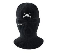 WYLZLKX Cagoule pour moto, masque de ski brodé, masque intégral résistant au froid, masque de gangster, Noir , Head Cir: Appr. 50-60cm/ 19.68-23.62in